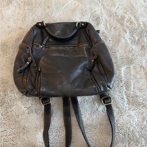 Free People Charcoal Leather Backpack